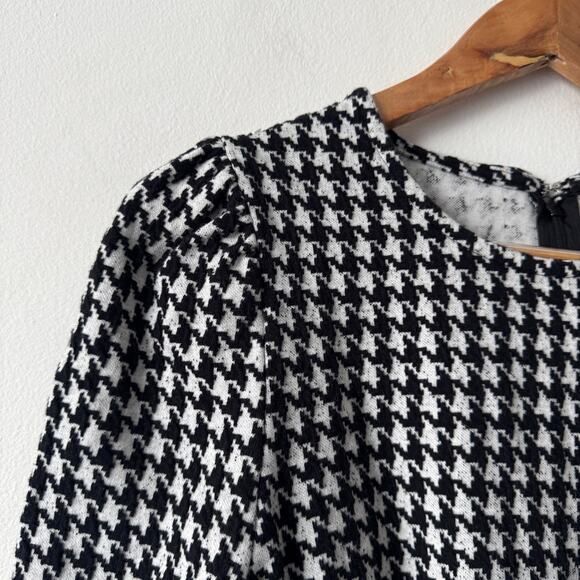 Who What Wear Dress Womens Medium Black White Houndstooth Fitted Career Business - Picture 8 of 11